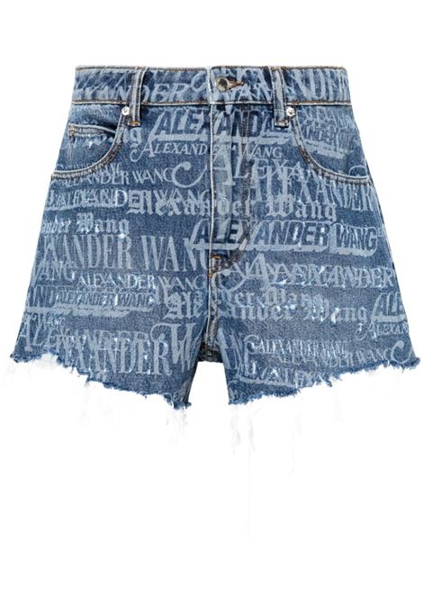 Shorts Bite denim con stampa in blu - donna